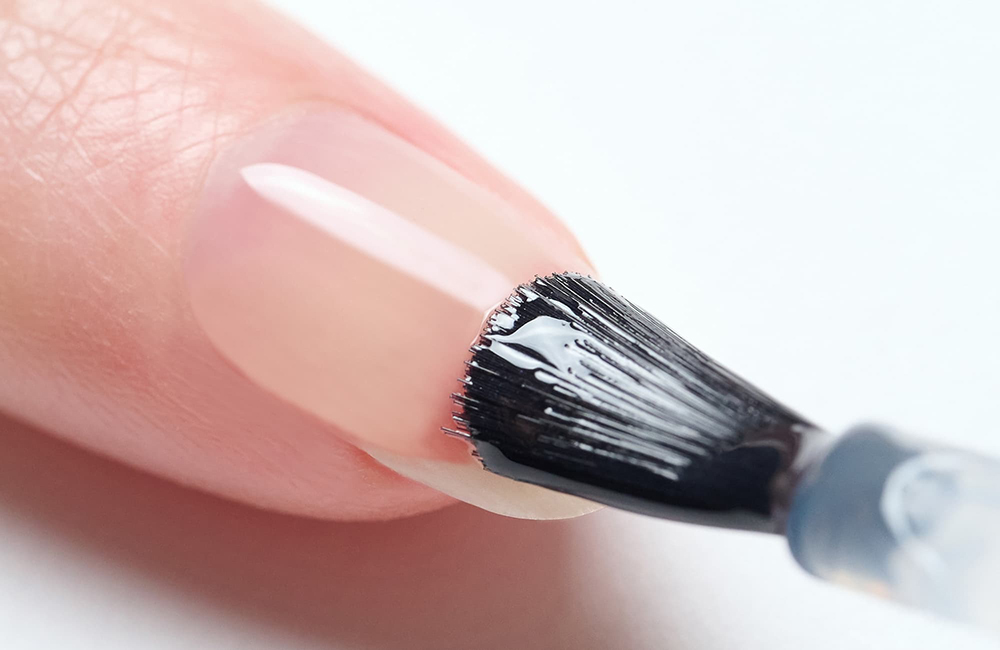 Apply base gel and cure with light.